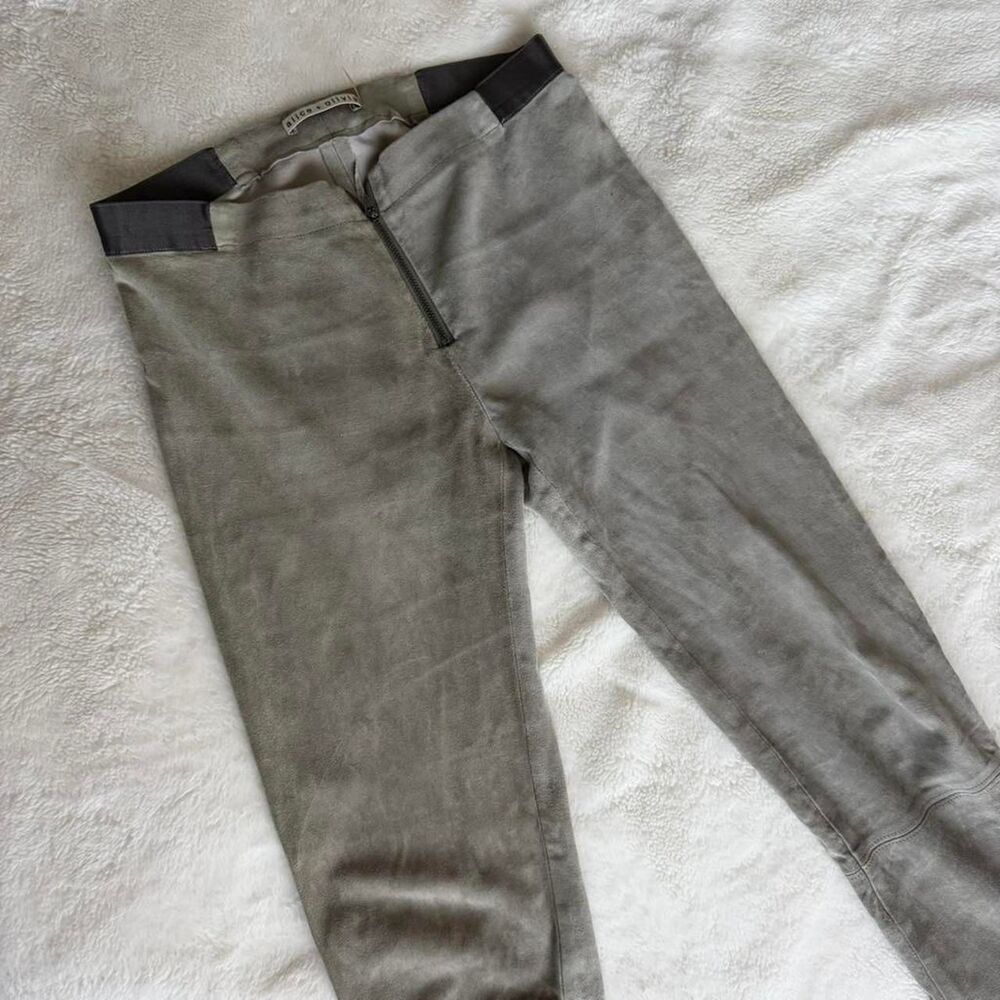 Alice+ Olivia Women's Grey Suede pants leggings S